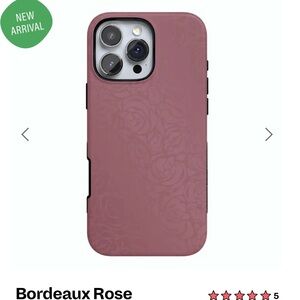 Bordeaux Rose Floral iPhone 14 Pro Case